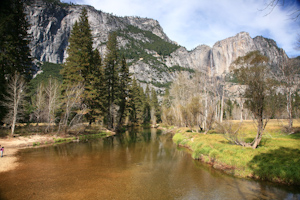 merced river and yosemite falls